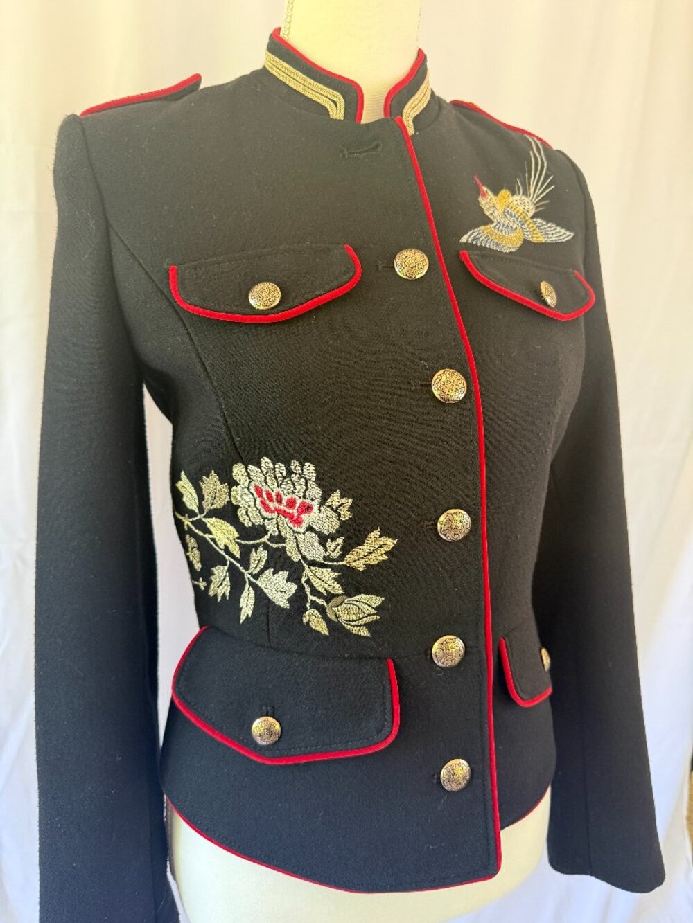 Zara Military Blazer with Embroidery